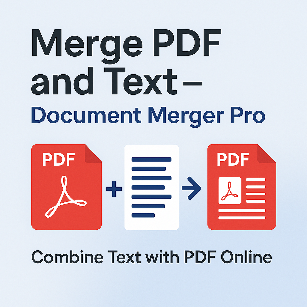 Merge PDF and Text – Document Merger Pro (Combine Text with PDF Online)