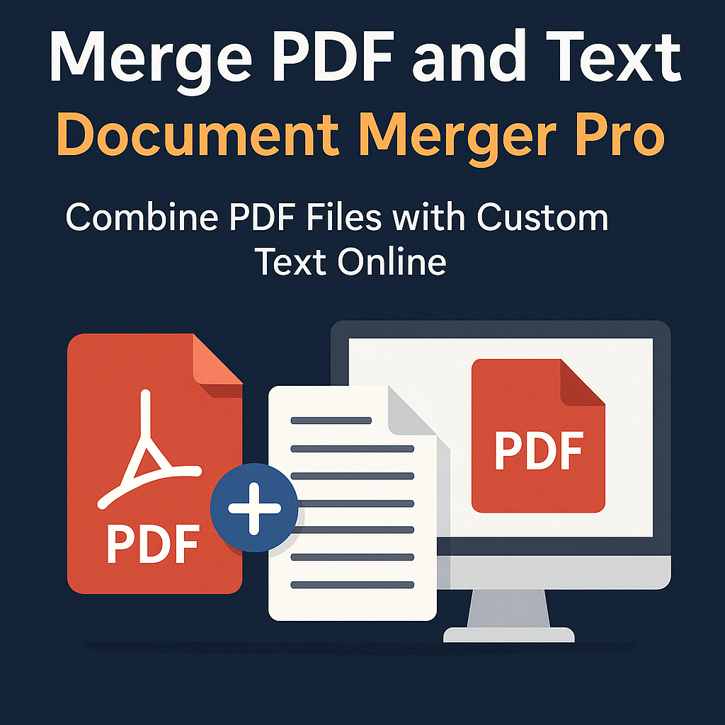 Merge PDF and Text – Document Merger Pro (Combine PDF Files with Custom Text Online)